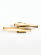 Orla asymmetric vanity light bar in gold — studio white