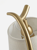 Elio curved brass gooseneck arm close-up