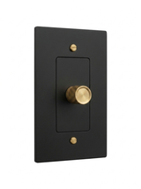 Orin night black with brass rotary dimmer 1-gang