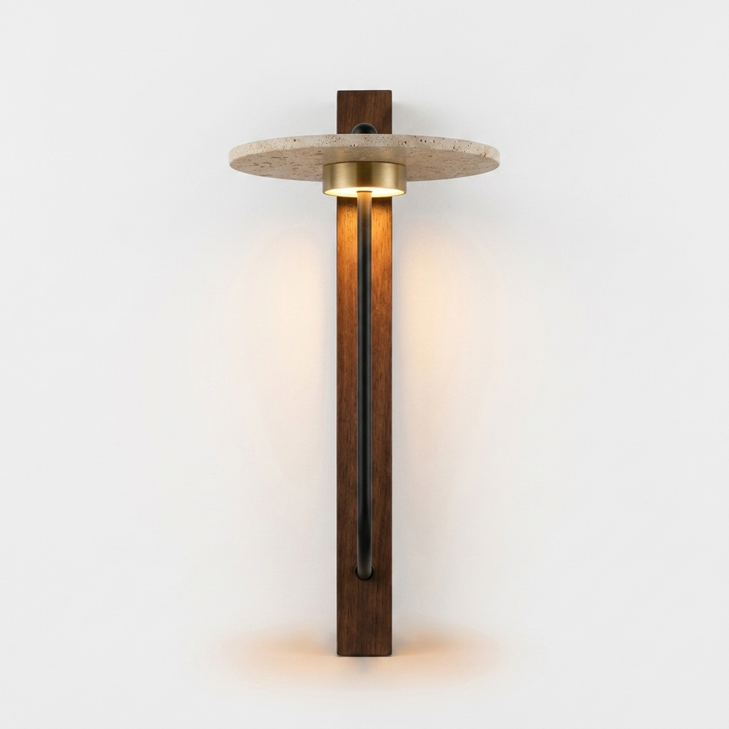 Vero wall sconce, front studio view glowing warm