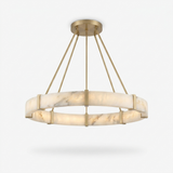 Aura alabaster ring chandelier, studio white