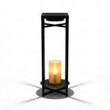 Ferro solar outdoor lantern — studio white hero