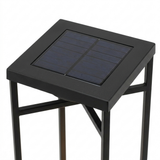 Ferro solar outdoor lantern — solar panel top detail on white