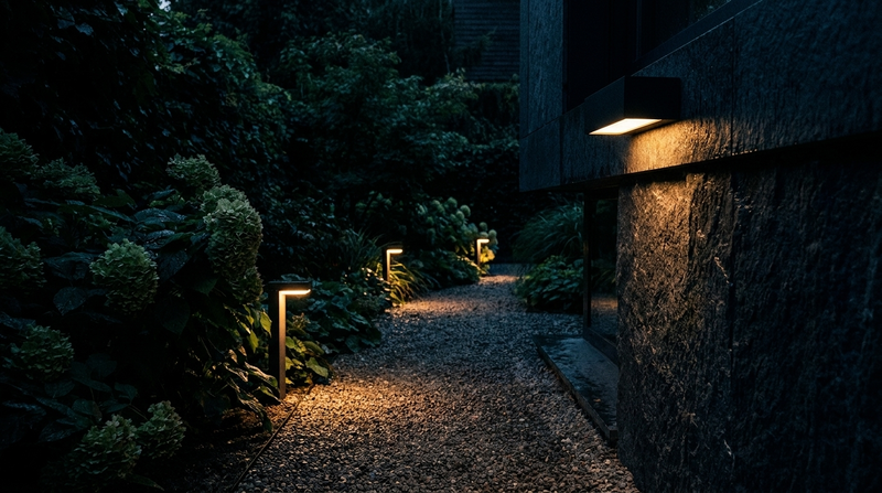 Outdoor lights — night garden path