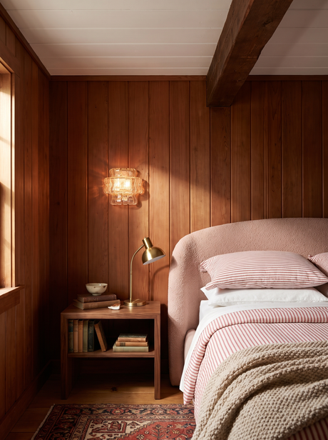 Lifestyle: Sylva sconce in a panelled bedroom
