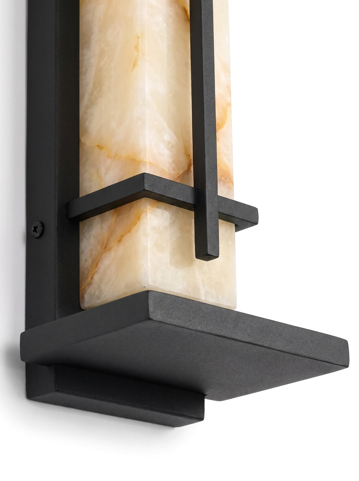 Close-up of the bottom cap and marble panel base