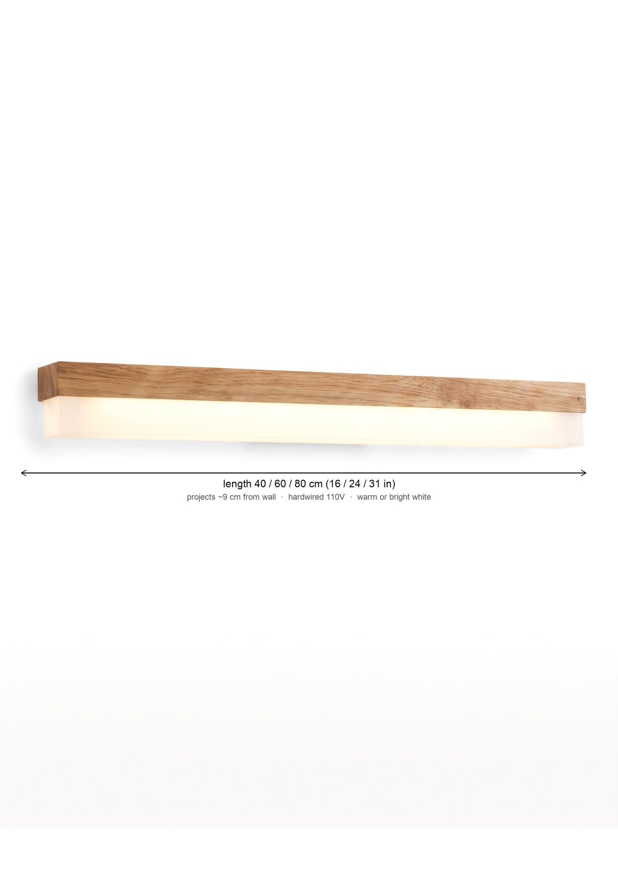 Nara vanity bar dimensions diagram
