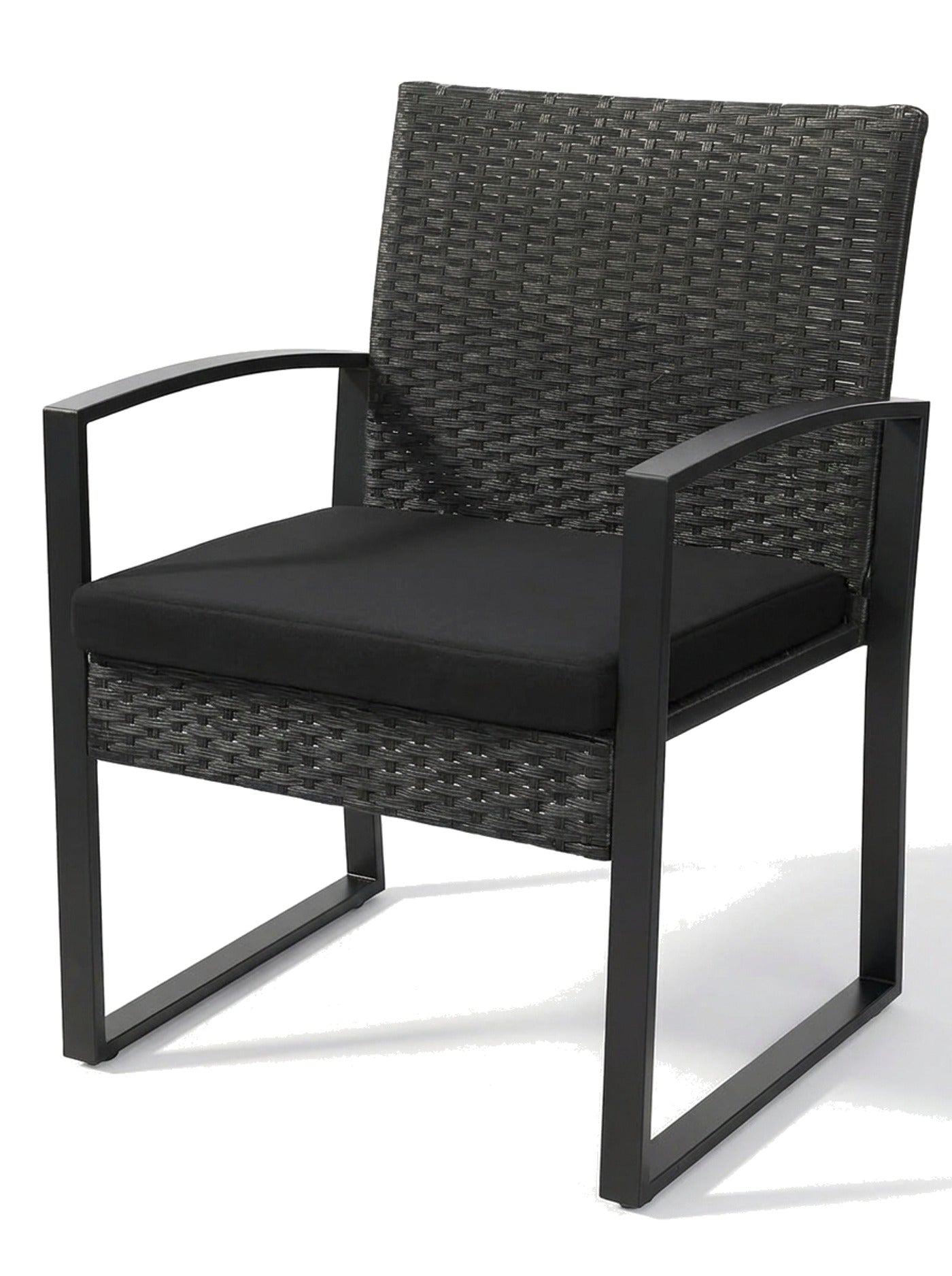 Nero single conversation chair, studio view on white