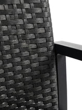 Nero black all-weather rattan weave, macro close-up on white