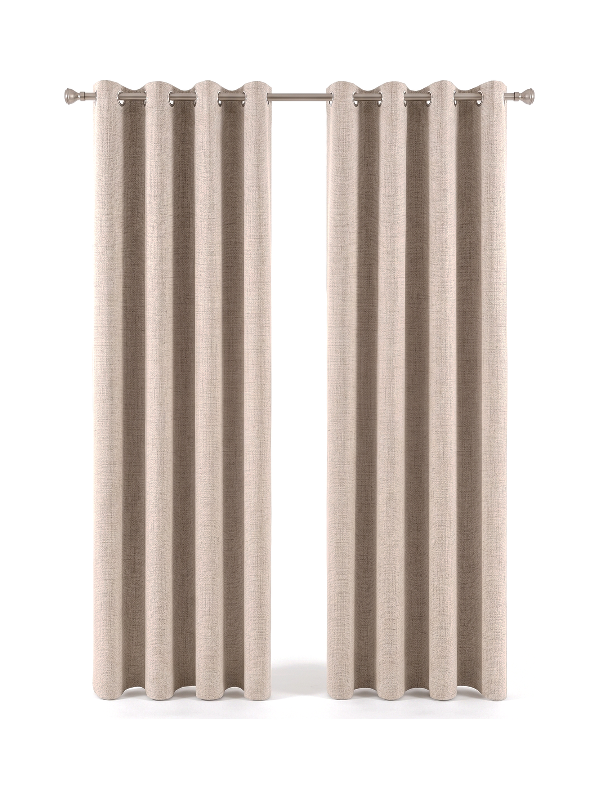 Linden linen curtains, pair on rod — studio white