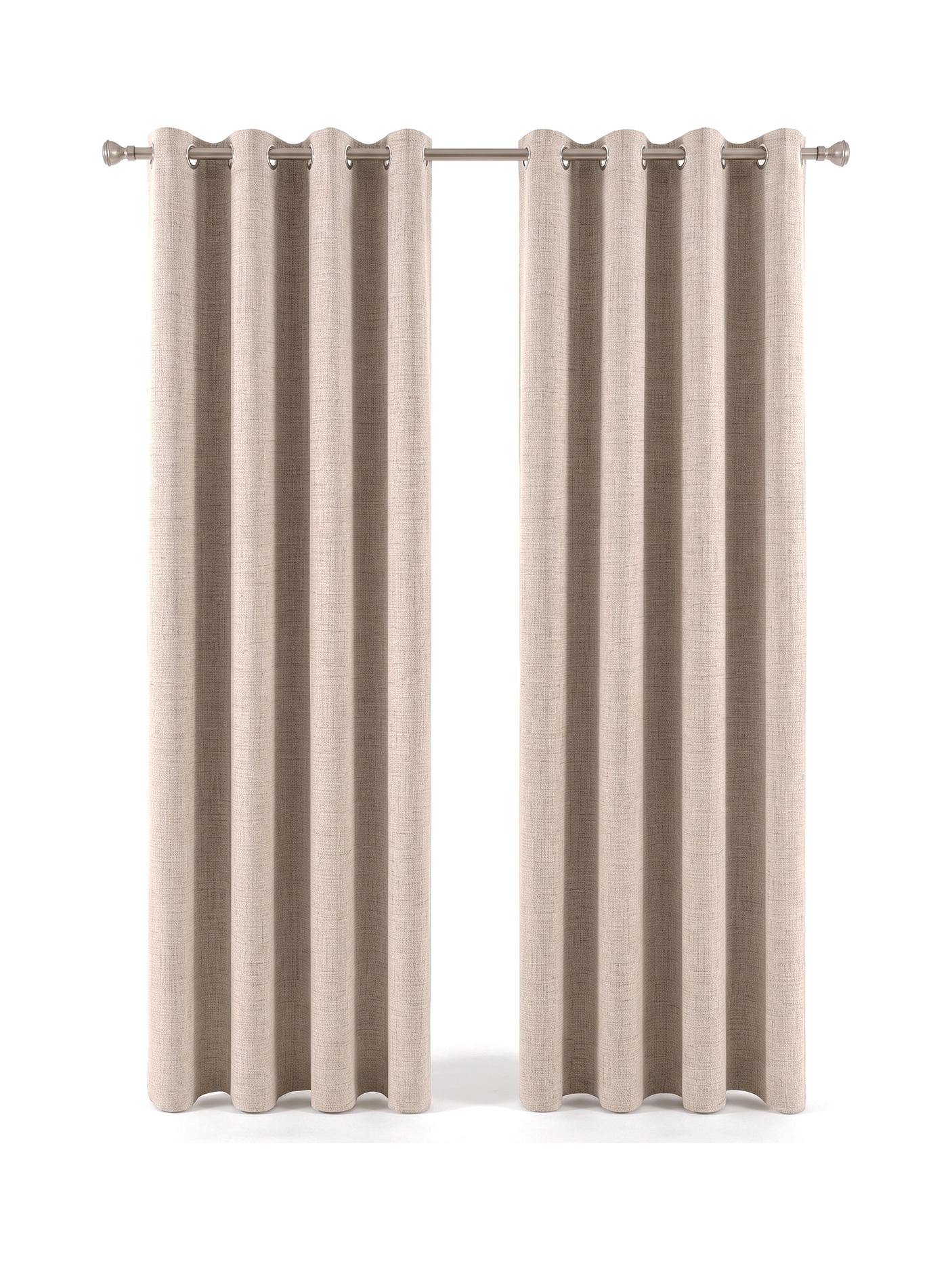 Linden linen curtains, pair on rod — studio white