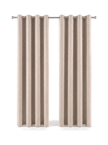 Linden linen curtains, pair on rod — studio white