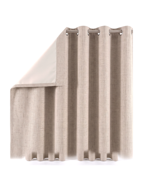 Linden linen curtains, folded panel — studio white
