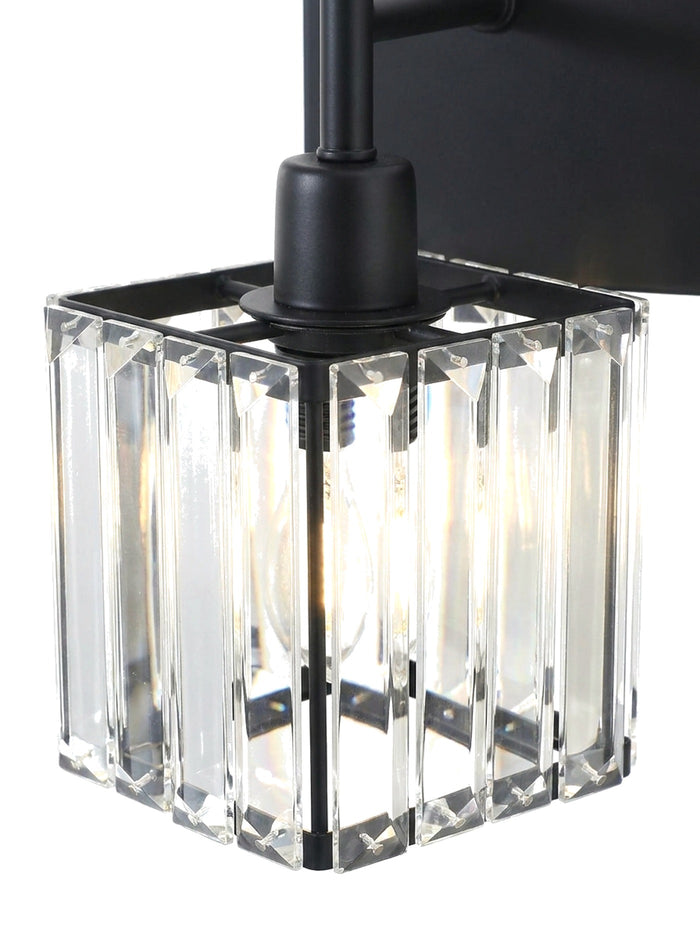 Prisma faceted crystal cube shade, close-up on white