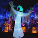 Giant ghost inflatable glowing and swaying at night