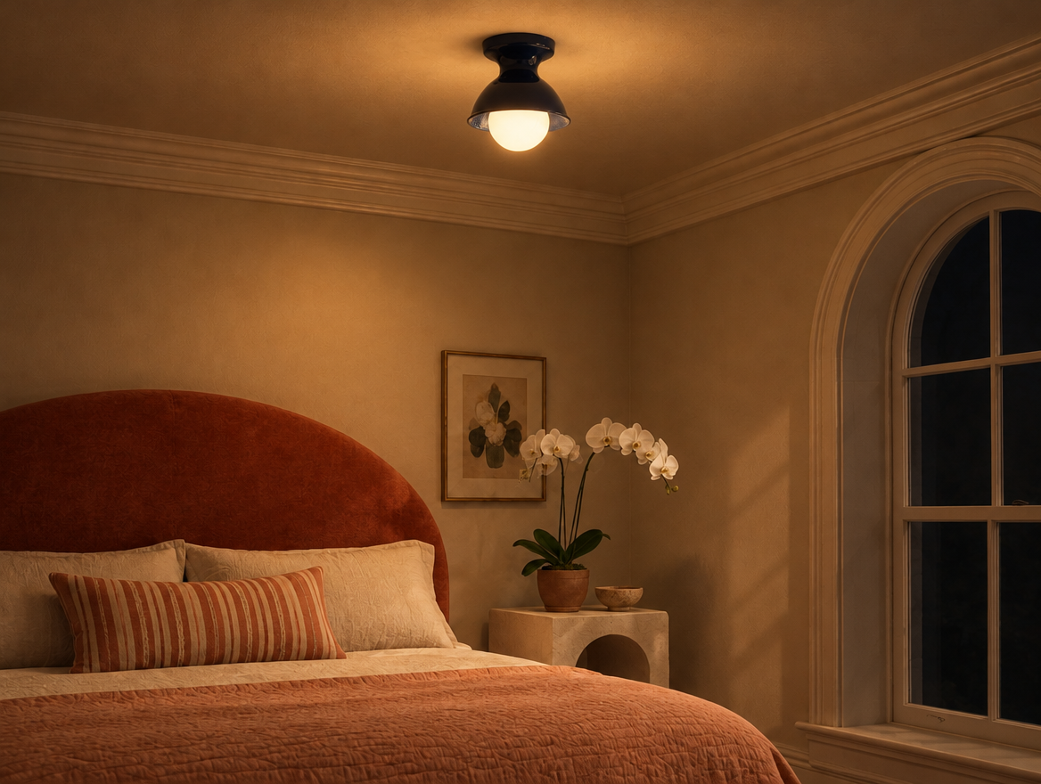 Ceramic Flush Mount Ceiling Light, Colorful Glazed Jenna