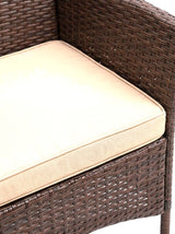 Sabbia tan seat cushion detail, close-up on white
