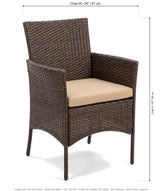 Sabbia dimensions: chair about 24 in wide, table about 16 in