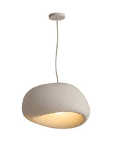 Saku pendant in stone grey finish, front view