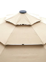 Sera three-layer vented top with solar panel, close-up on white