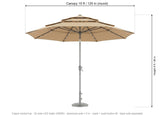 Sera dimensions: 10 ft / 120 in canopy, 8 ft / 96 in height