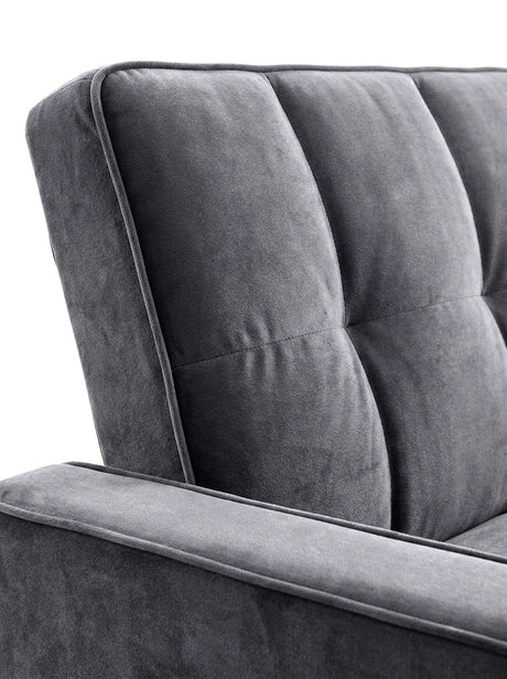 Sonno channel-tufted velvet upholstery detail
