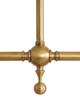 Close-up of the central brass ball joint and finial drop