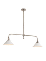 Thetford linear pendant light in nickel finish, front view