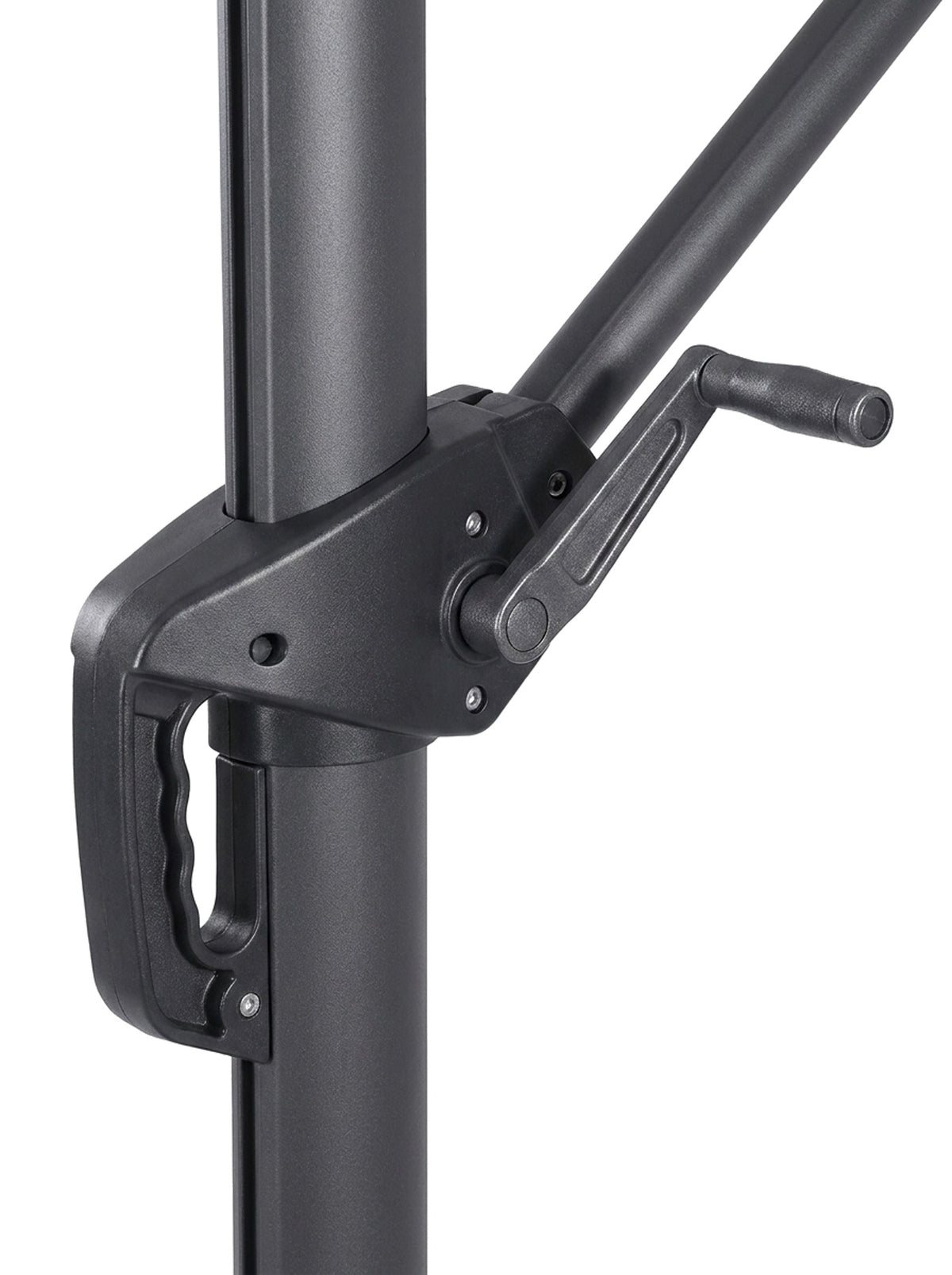 Belvara crank handle mechanism, close-up on white