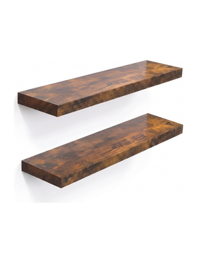 Ridge Rustic Wood Floating Shelves Set of 2 — studio white