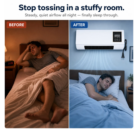 Vento AC — stop tossing in a stuffy room, steady quiet airflow all night for better sleep