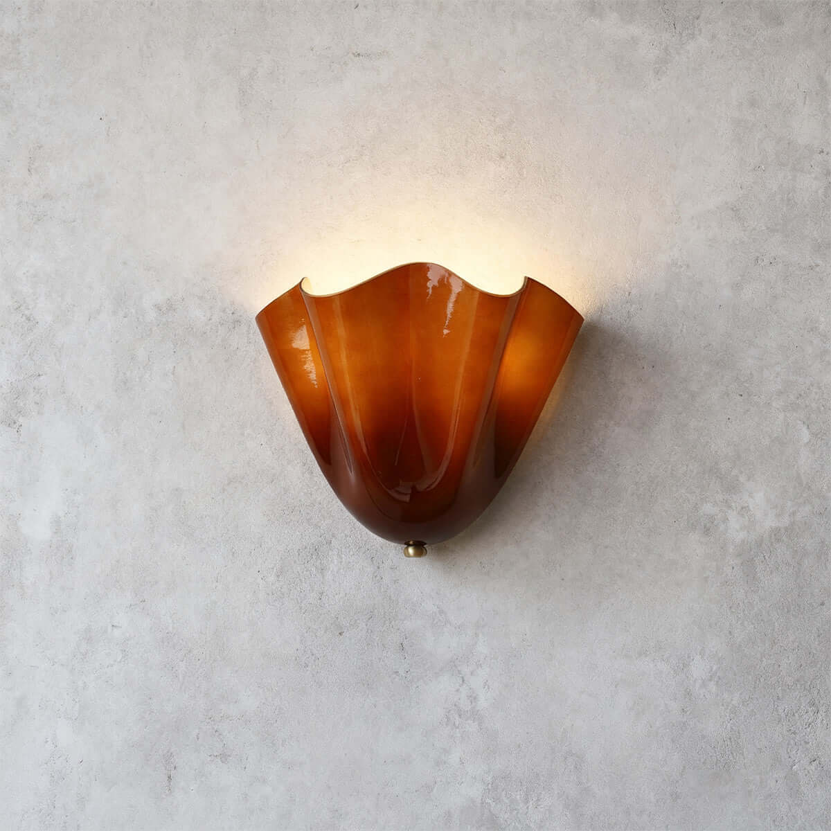 Zerane amber glass, gold frame