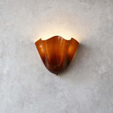Zerane amber glass, gold frame