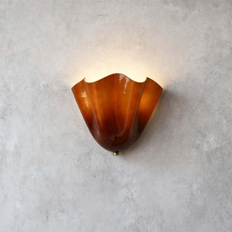 Zerane amber glass, gold frame