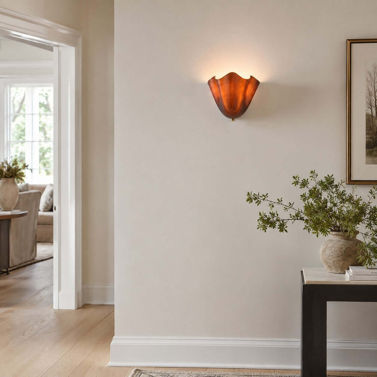 Zerane sconce in a hallway