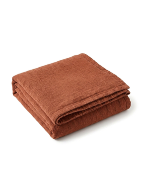 Stonewashed Heavyweight Linen Throw Blanket — studio white