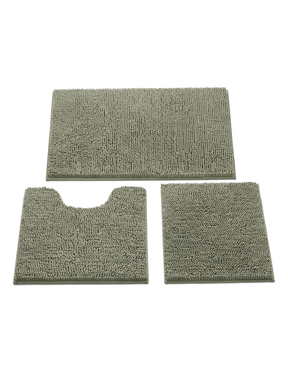 Pebble chenille bath mat set — studio white
