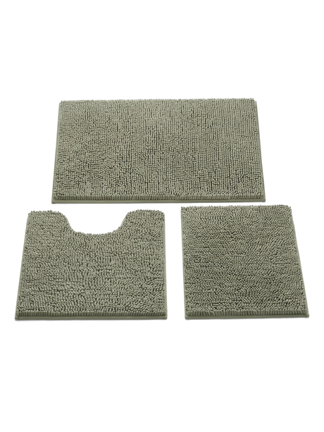 Pebble chenille bath mat set — studio white
