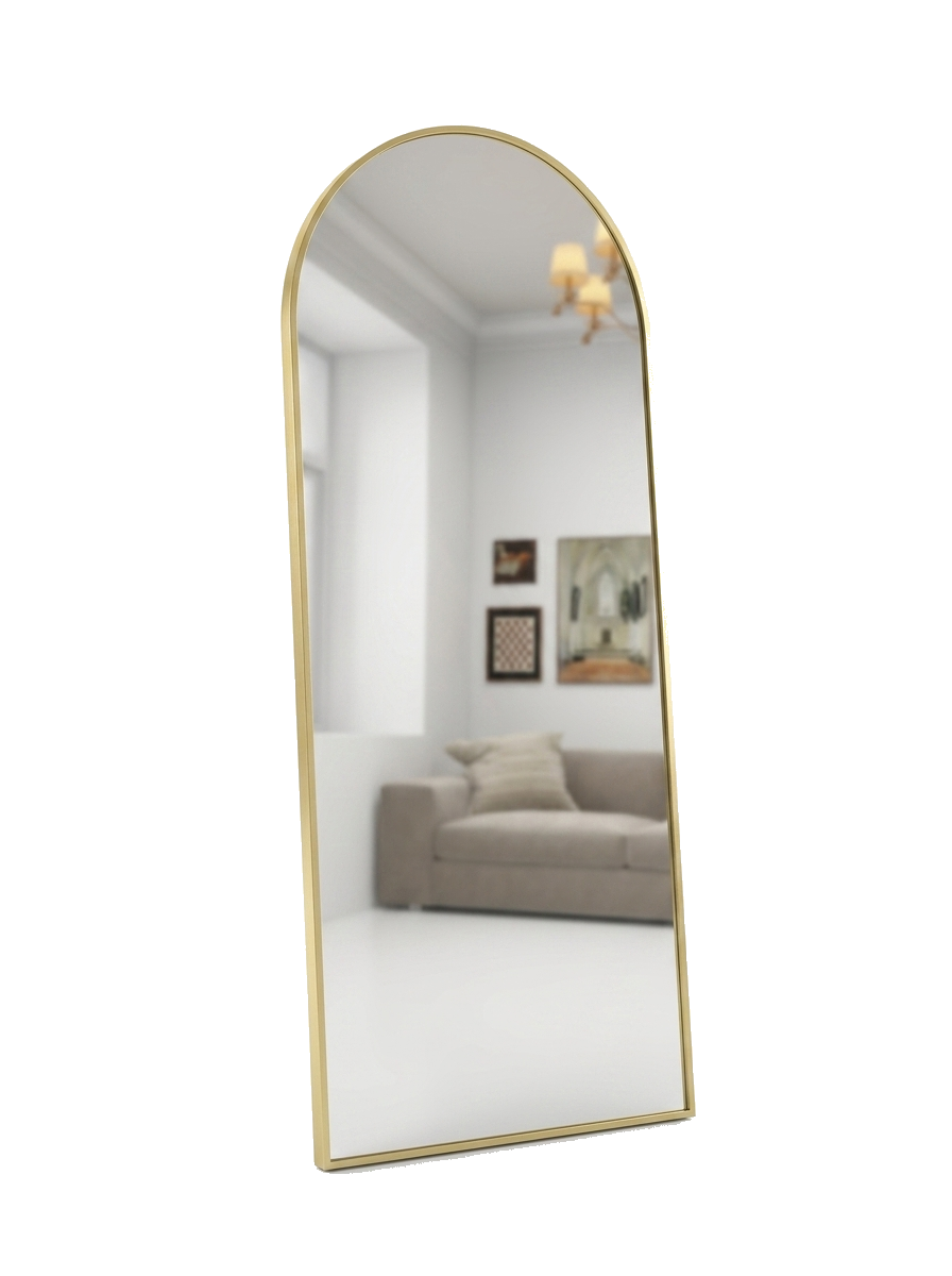 Selene arched floor mirror — studio white