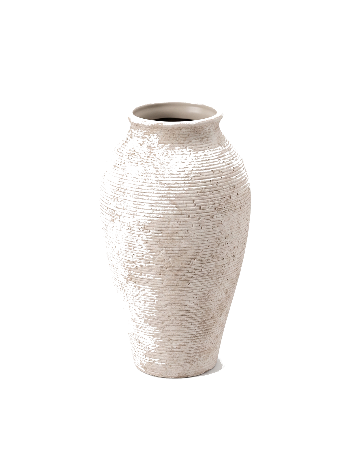 Willa ribbed ceramic vase — studio white